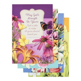 DaySpring - Nature's Blessing - Marjolein Bastin - Get Well - 4 Design Assortment With Scriptute - 12 Get Well Boxed Cards & Envelopes (18583)
