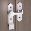 2 Packs 180 Degree White Barn Door Lock, Flip Gate