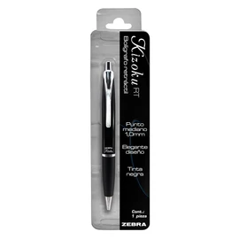 Zebra Elegante Bolígrafo Retráctil Kizoku RT Punto Mediano (1.0 mm) Estuche Metalizado 1 Pieza Color Negro.