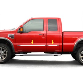 Made in USA! Compatible with 2008-2016 Ford F250/350 Superduty Super Cab 1" Body Side Molding Trim 4PC Overlay