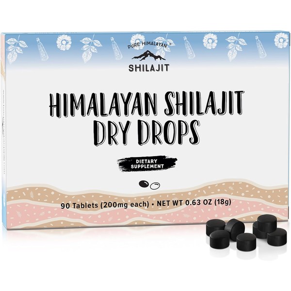 Pure Himalayan Shilajit Dry Drops – 90 Tablets (200mg Each)