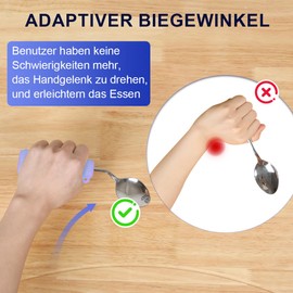 Ehucon Adaptive Weighted Silver Tableware Angle Spoon and Fork Set for Hand Tremors Parkinsons Independent Food (Left Hand, Purple, Pack of 2)