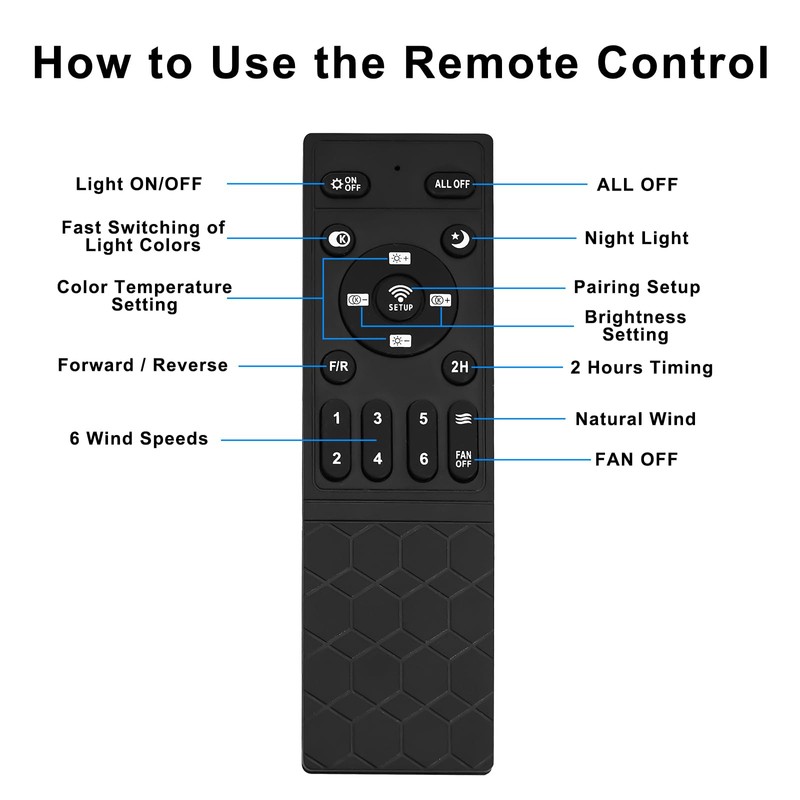 Coolbull Ceiling Fan with Light Remote Control - 20 Inch