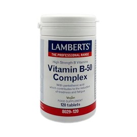 Lamberts Vitamin B-50 Complex Tablets – Moderate Strength B Vitamins for Energy, Mood & Nervous System – 120 Tablets