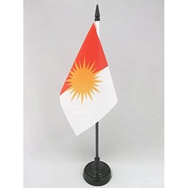 AZ FLAG - Table Flag Yazidism - 15 x 10 cm - Yezidis Kurdish Ezidis Table Flag 10 x 15 cm - Flags