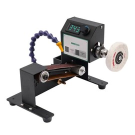 LyeXD Mini Belt Sander 15° Knife Sharpener, Mini Electric Belt Grinder Machine Bench Grinder Sanding Machine with 10*Sand Belts, Desktop Metal DIY Mini Polishing Sanding Machine for Knife Metalworking
