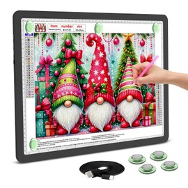Rechargeable A3 Light Board for Diamond Painting, 5600 Lux Tracing Light Box with Side Physical Buttons, 3 Colors and 6 Levels of Brightness, LED Light Pad for Diamond Art, Drawing, Weeding Vinyl