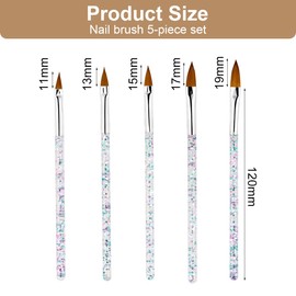 YAPKOLV 5er-Set Nail-Art-Pinsel, speziell für UV-Gel & Acryl, Detail- & Styling-Werkzeuge