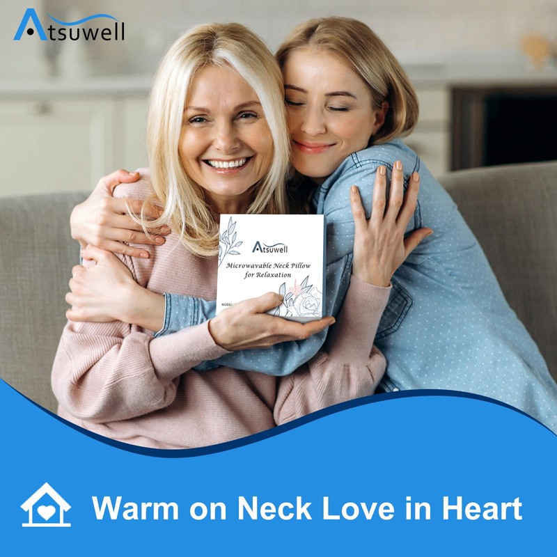 Atsuwell Neck Warmer Microwavable, Heated Neck Pillow Microwavable with Cotton