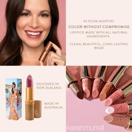 Karen Murrell Natural Lipstick - Lip Tint 43 Plum Martini - Sheer Buildable to Glossy Lip Tint - 100% Natural Ingredients, Moisturizes & Hydrates Lips - Paraben & Cruelty Free