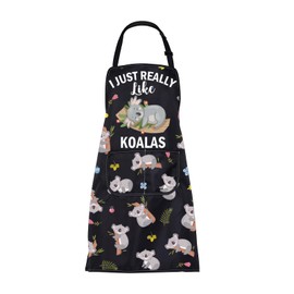 FUSTMW Koala Apron Koala Bear Gifts for Women I Just Really Like Koalas Cooking Kitchen Chef BBQ Grill Apron with Pockets (Koala Apron)