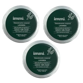 Immi Desodorantes Lavanda paquete con 3 piezas de 75 g c/u