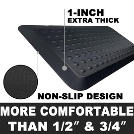 1" Extra Thick Anti Fatigue Kitchen Floor Mat Comfort Standing Mat 17'' x 30'', Office Standing Desk Mat, Kitchen Rug, Massage Points Comfort Mat, 140D high Density PU Foam (Black)