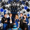 Blue and Black Birthday Decorations for Men Boys Women, 78PCS