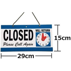 AIMALL Open-Closed Will Return Sign with Handcrafted Clock for Business, Shop, Restaurant Door – Durable, Weatherproof, 11.4” x 5.9” Highly Visible Design