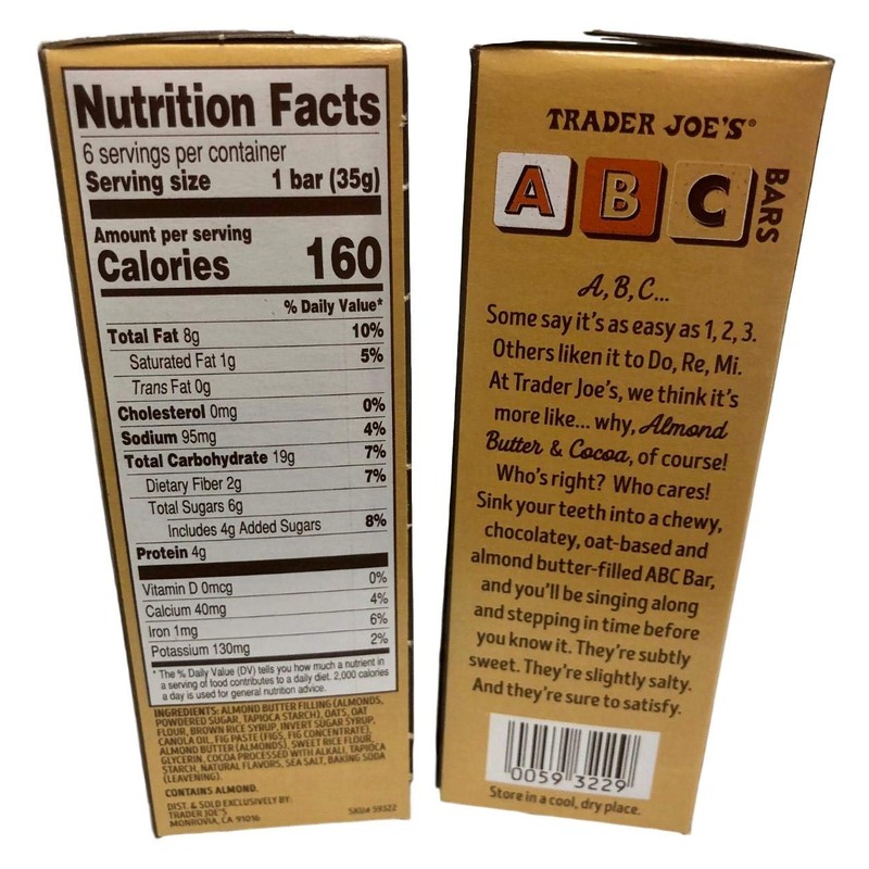 Trader Joe's ABC Almond Butter Cocoa Bars - 2 Box