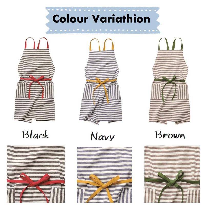 Lep 494219 Evelyn Apron, Striped Pattern, Pockets, Cotton, 100% Cotton,