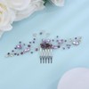 Denifery Bridal Purple Rhinestone Hair Comb Crystal Wedding Headpieces Purple
