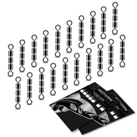 AMZfishing 20 x High-Speed Swivels, Triple Swivels, Fishing Swivels, Trout Swivels, Fishing Accessories, Trout Bait, Swivel Assortment, Fishing Swivels, Fishing Accessories (20, 10)