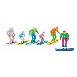 Jaegerndorfer JaegerndorferJC54300 6 Pieces Standing Figures with Head Snowboards, 1:32 Scale, Multi-Color, 123