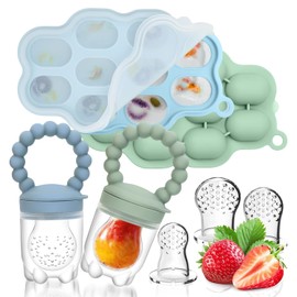 KOSMOX Chupon para Fruta, Mordedera para Bebe Congelar Libre de BPA, Bandeja Congeladora de Alimentos para Bebés, Chupones para bebe 0 a 3 Meses, Chupones para Alimentacion Complementaria Bebe, Fresh Food Feeder