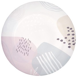 Koyal Wholesale 13-Inch Abstract Charger Plates BULK for Weddings Birthday Party Baby Shower Events Bulk Heavy Duty Acrylic Charger Plates for Dinnerware Tableware Table (24, Modern Abstract Shapes)