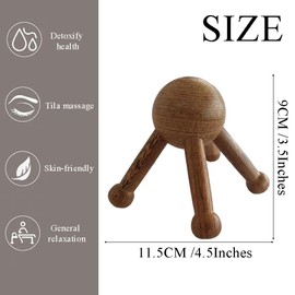 OULIGET Wooden Trigger Point Massage Tool,Spider Shape 5 Legs Massager,Scalp Massager Scraping Tool for Back,Neck,Shoulder and More