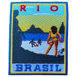 Rio Brasil Patch (3.5") Embroidered Iron on Sew on Patch Travel Souvenir Emblem Brazil South America Perfect for Backpacks, Luggage, Jackets, Crafts, Gift Patches