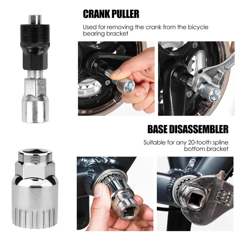 High Strength 4-Piece Bicycle Cassette Tool Set with 3-in-1 Cassette