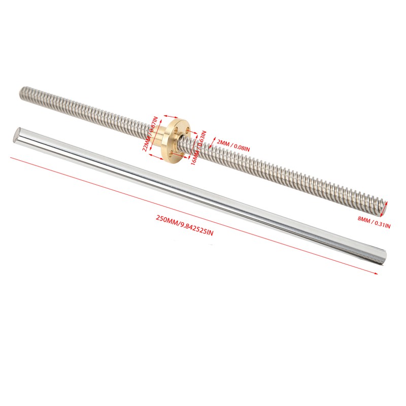 Linear Motion Guide Rod Shaft T8x8 Lead Screw Shaft Support