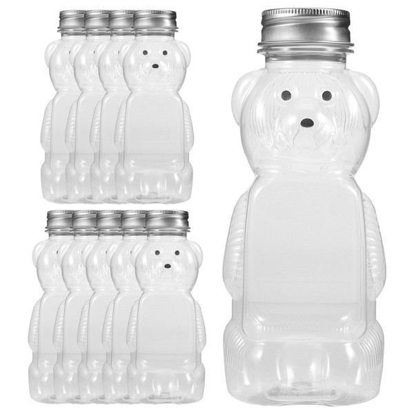 10PCS Plastic Honey Bear Bottle,12OZ Mini Honey Jars Party Favors