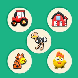 BFWRGUO 18Pcs Farm Animals Shoe Charms, Farm Charms Pack for Adults Women Men Shoe Decoration