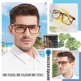MARE AZZURO Oversized Bifocal Reading Glasses +3.50 Men Blue Light Blocking Readers 1.0 1.25 1.5 1.75 2.0 2.25 2.5 2.75 3.0 3.5 (Tortoise, 3.50)