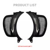 HDBUBALUS Headlight Vent Accent w/ Black Grille LED Light Fit