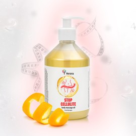 Verana Massageöl Anti Cellulite öl, Naturkosmetik für alle Hauttypen, Anticellulite, Wirksam bei Programmen zur Körperformung, macht die Haut glatt, fest und straff, Aromatherapie (500 ml)