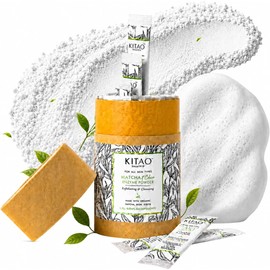Limpiador facial exfoliante en polvo con enzimas orgánicas Matcha de KITAO, limpiador facial en polvo para una limpieza suave, exfoliante facial en polvo para viajes, de Japón, 30 paquetes (1,2