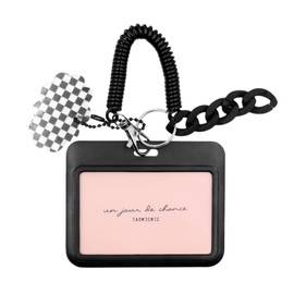 JUMISEE Clear Acrylic Kpop Photocard Holder Black Credit ID Card Protective Case Photo Display Holder Bag Pendant Keychain