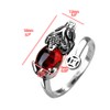 Feng Shui Ring, Pixiu Mani Mantra Protection Finger Ring Ruby