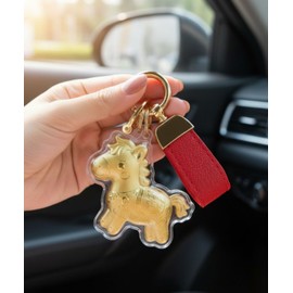Mashatu Marshatu 2026 Year of the Red Horse Gold Horse Keyring New Year Gift