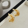 JoyToGo 18K Gold Plated Earrings for Women Irregular Leaf Drop