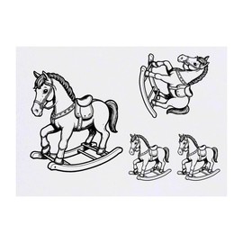 4 x 'Rocking Horse' Temporary Tattoos (TO00074430)