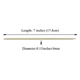 HAHIYO 7 inches 70PCs Natural Wood Double-Ended Cuticle Pusher Stick - Super Long Orange Wood Stick for Nail Care, Manicure, and Pedicure - Effective Nail Cuticle Remover and Cleaning Tool Set