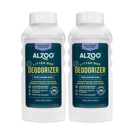 ALZOO Cat Litter Deodorizer, Concentrated Granules Absorb & Help Neutralize Odors, 100% Plant-Based Active Ingredients, Up to 30 Uses, Fresh Lavender Scent, 26.6 Oz., Pack of 2