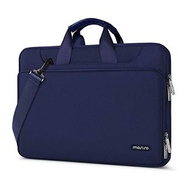 MOSISO 360 Protective Laptop Shoulder Bag Compatible with MacBook Pro 14 inch 2021 M1 Pro/Max A2442,Compatible with MacBook Air/Pro,13-13.3 inch Notebook,Matching Color Sleeve with Belt, Navy Blue