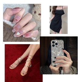 QBCL 1440 Piece Flatback Crystal Rhinestones Crafts Round DIY Nail Art Clothes Shoes Bags Decorations (SS10(About 2.8mm-3.0mm), Clear)