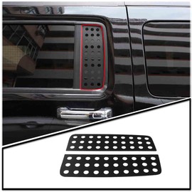 DIYUCAR Aluminium Alloy Black Car Rear Door Window Glass Panel Decoration Protective Cover for Hummer H3 2005-2009 External Accessories