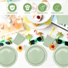 AKONE 125 Piece Sage Green Party Tableware Set for 25