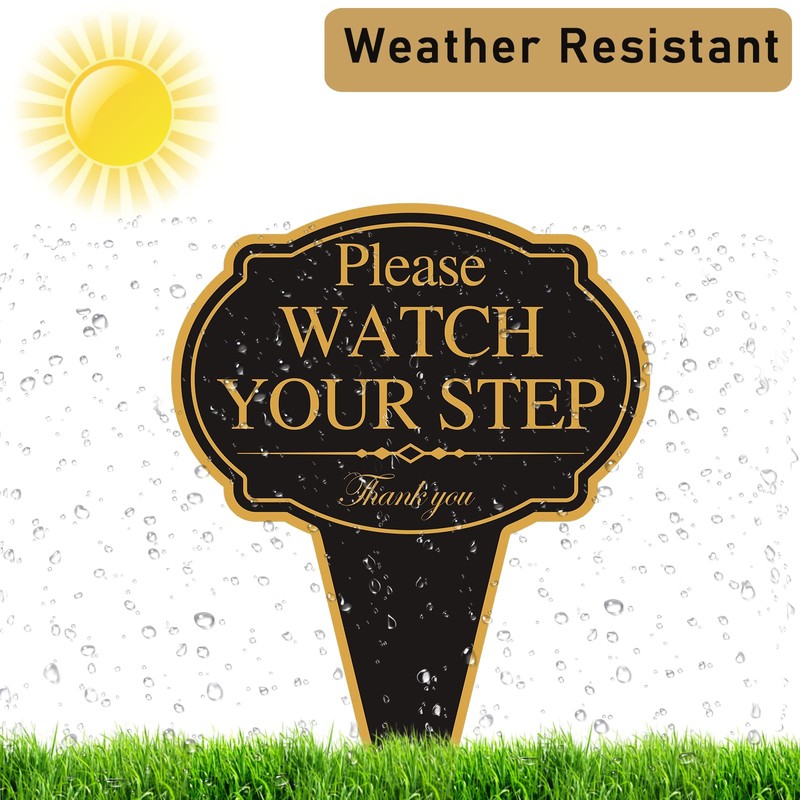 XIAOKAIYAN Please Watch Your Step Sign with Stake Outdoor