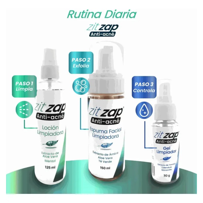 Gel Facial Antiacné Zitzap 30g Día/Noche con Caléndula y Manzanilla