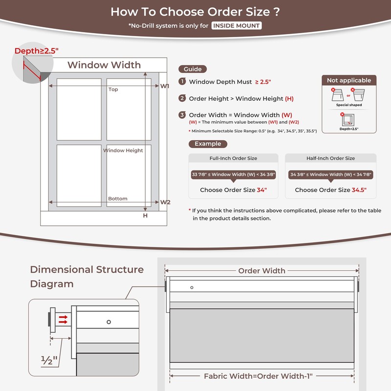 Allesin zen No Drill No Tools Blackout Roller Shades for